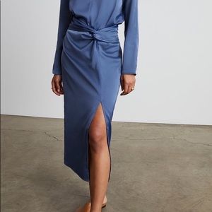 MUST SELL! Slip Midi Skirt with tie and slit OBO